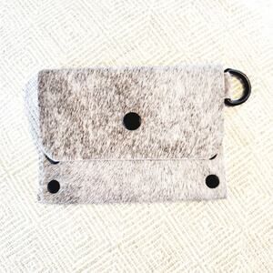 Tandy Grey Cowhide Coin Purse EUC